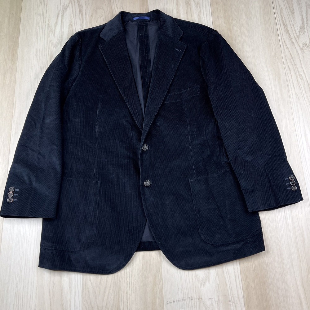 Proper Cloth Duca Visconti Navy Blue Strech Corduroy Sport Coat Custom Size